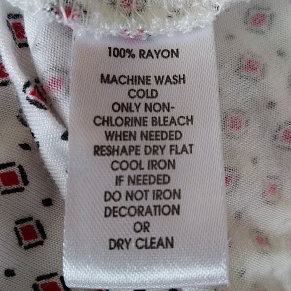 Loft Outlet Pleated Rayon Blouse XL Red White - Picture 3 of 11